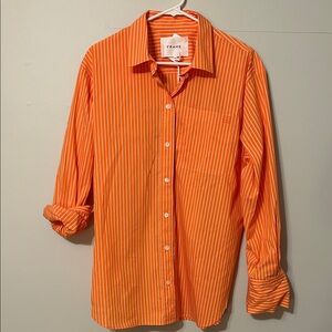 FrameVibrant Orange Pinstripe Shirt. Cotton/nylon/ spandex. Med. NWT